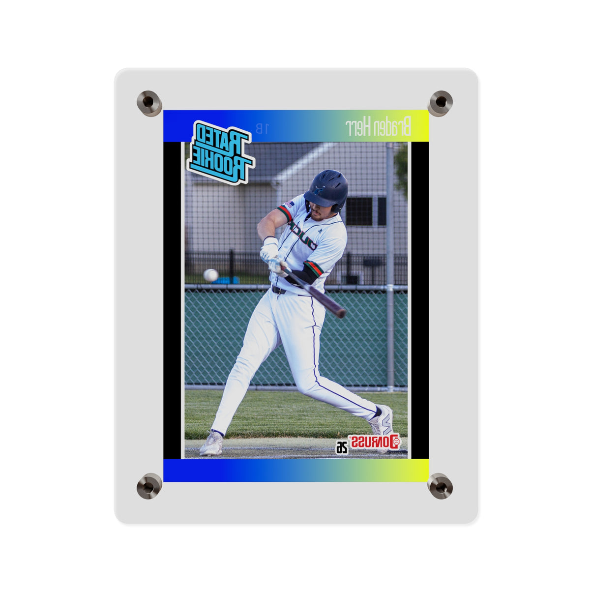 Baseball Player Acrylic Wall Art Panel — 'Rated Rookie' Sports Card Print
