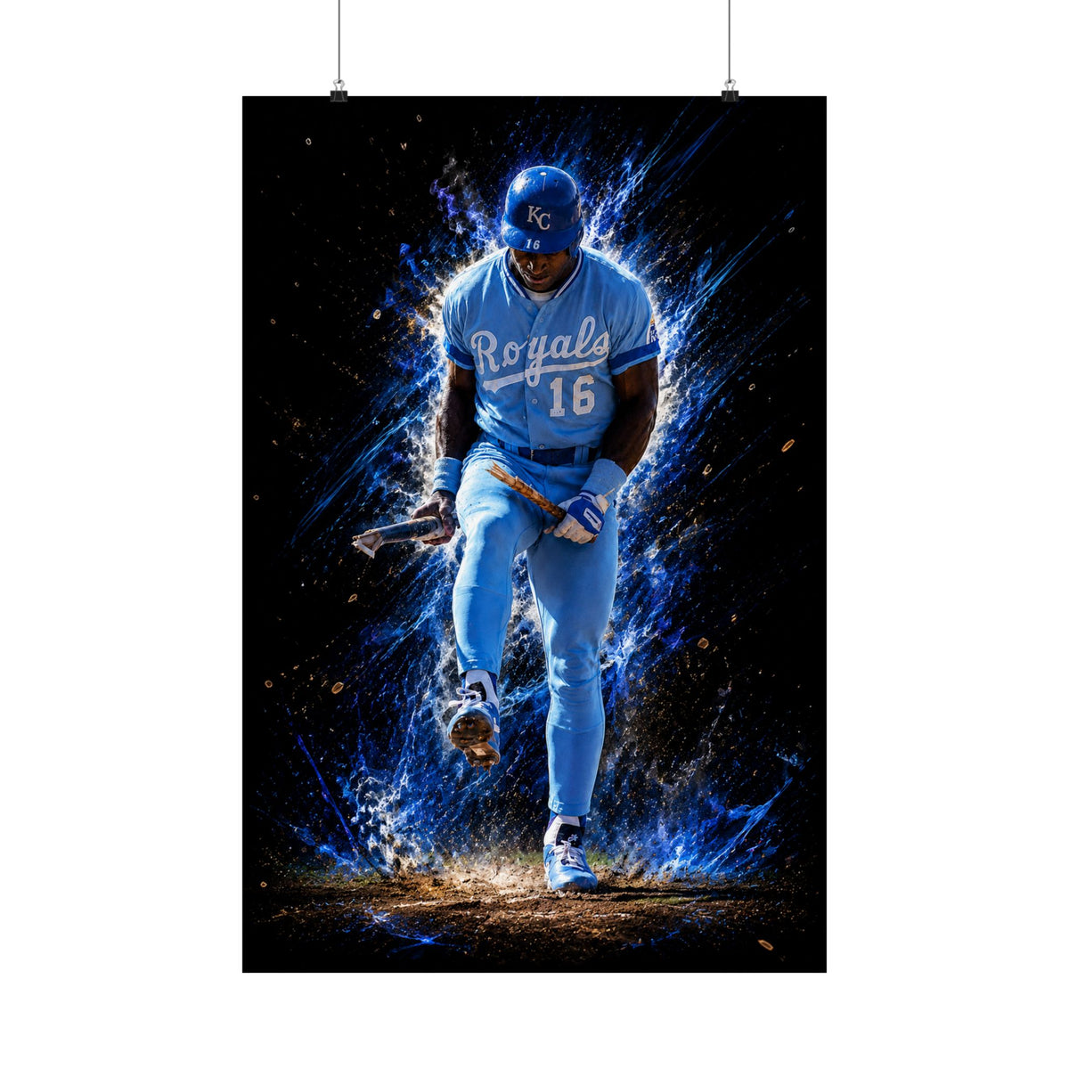 Royals Baseball Player Satin Poster — Energetic Sports Wall Art (210gsm)