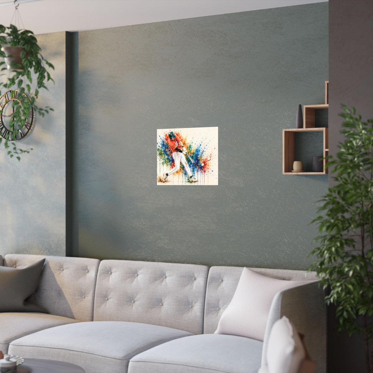 Baseball Splash Art Satin Poster