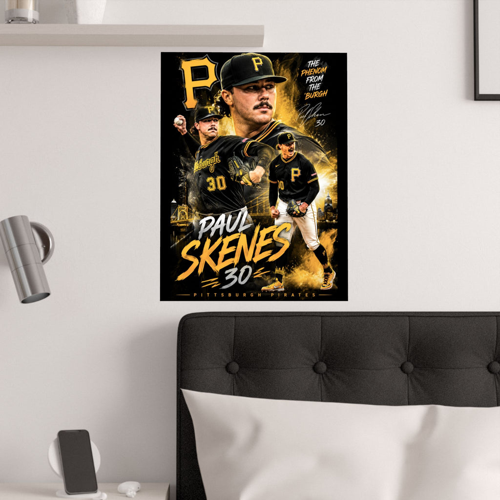 Paul Skenes Baseball Poster — Pittsburgh Pirates Satin Print (30)