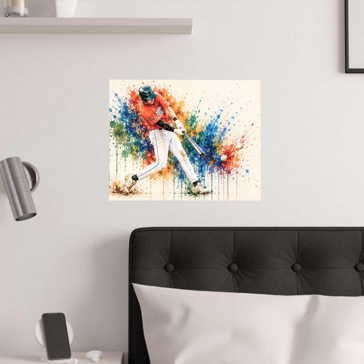 Baseball Splash Art Satin Poster