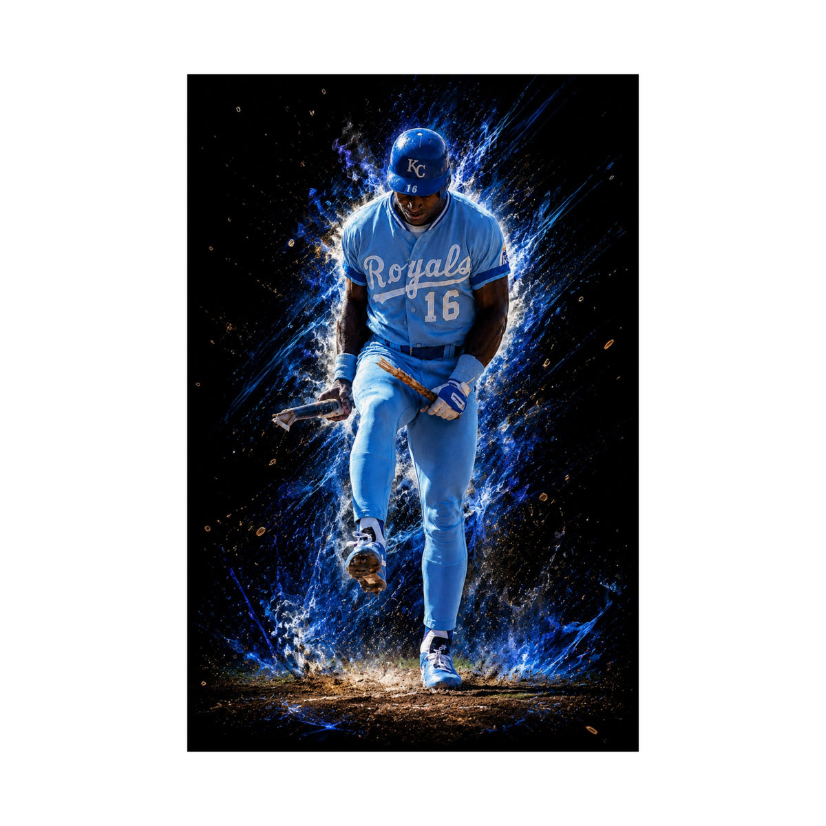 Royals Baseball Player Satin Poster — Energetic Sports Wall Art (210gsm)