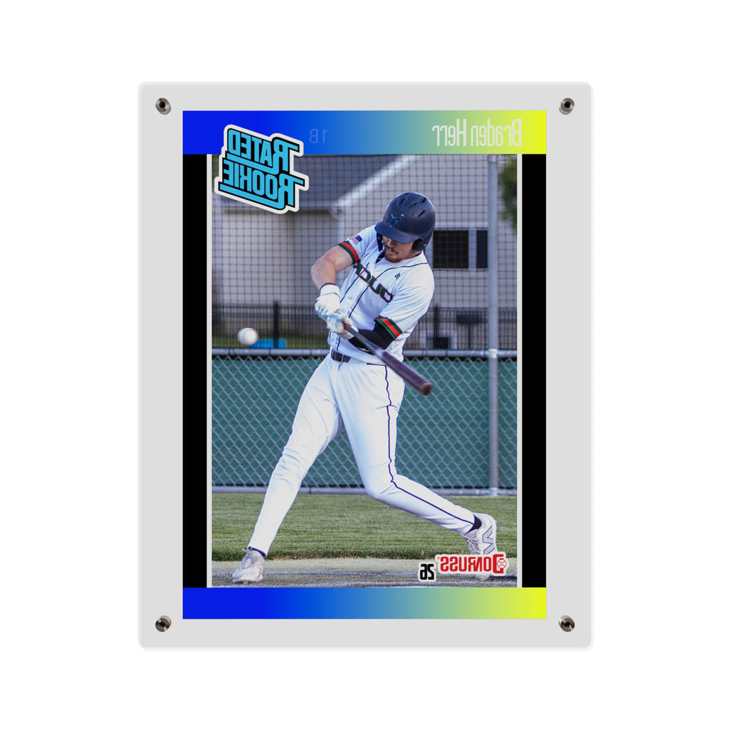 Baseball Player Acrylic Wall Art Panel — 'Rated Rookie' Sports Card Print