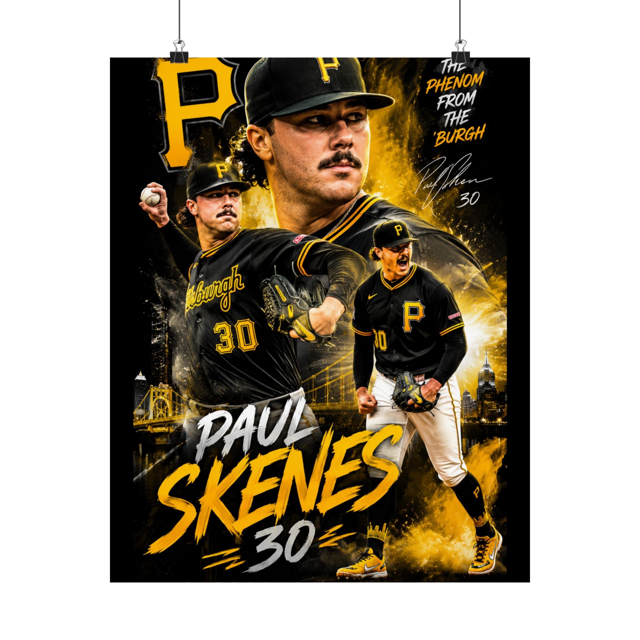 Paul Skenes Baseball Poster — Pittsburgh Pirates Satin Print (30)