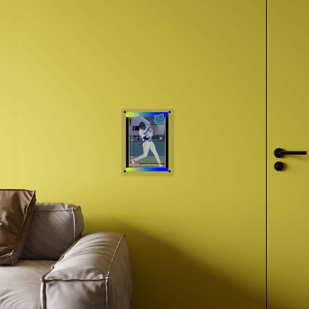 Baseball Player Acrylic Wall Art Panel — 'Rated Rookie' Sports Card Print