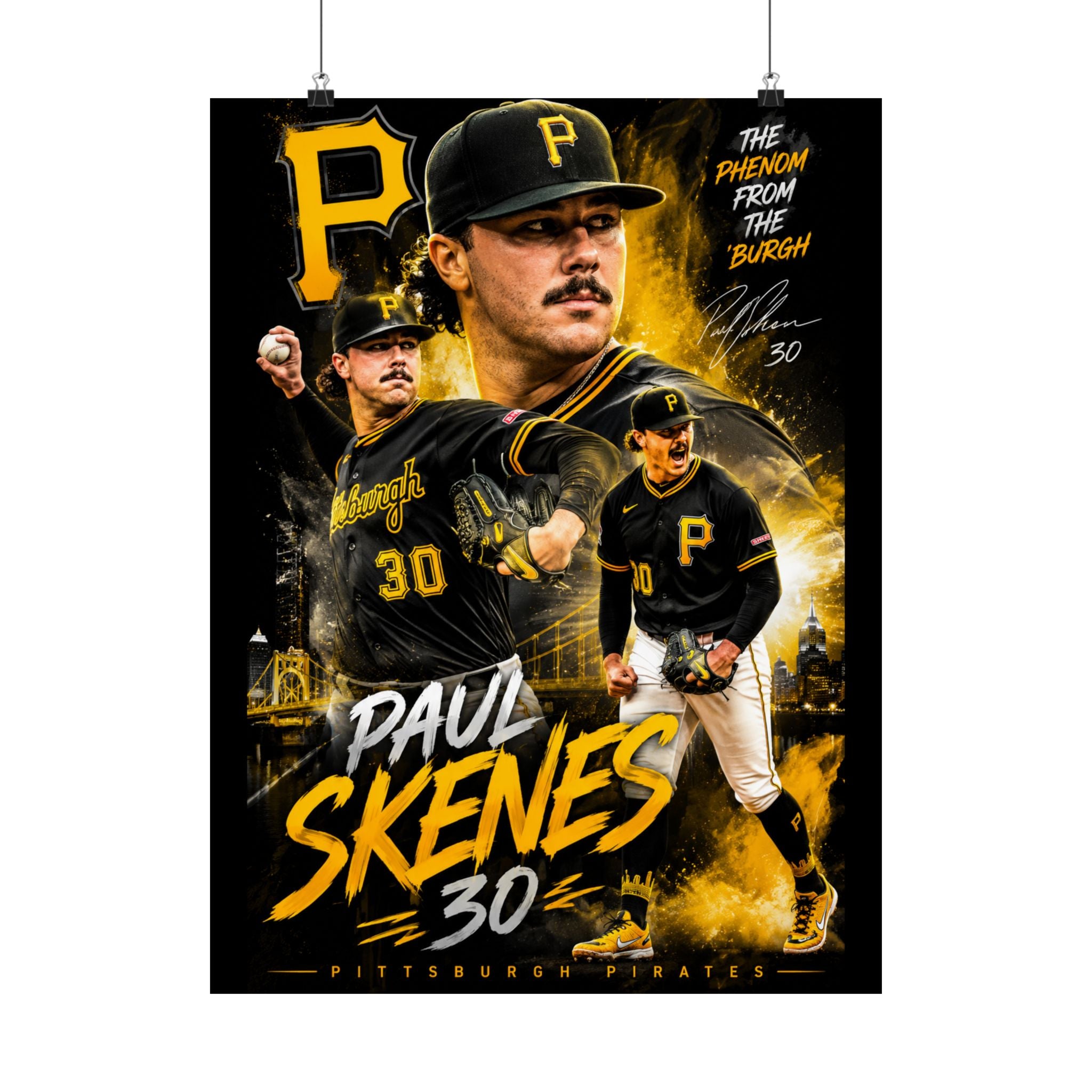 Paul Skenes Baseball Poster — Pittsburgh Pirates Satin Print (30)