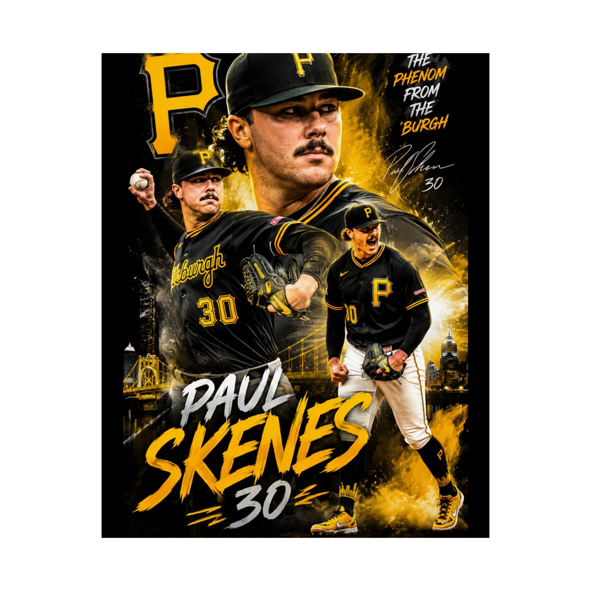 Paul Skenes Baseball Poster — Pittsburgh Pirates Satin Print (30)