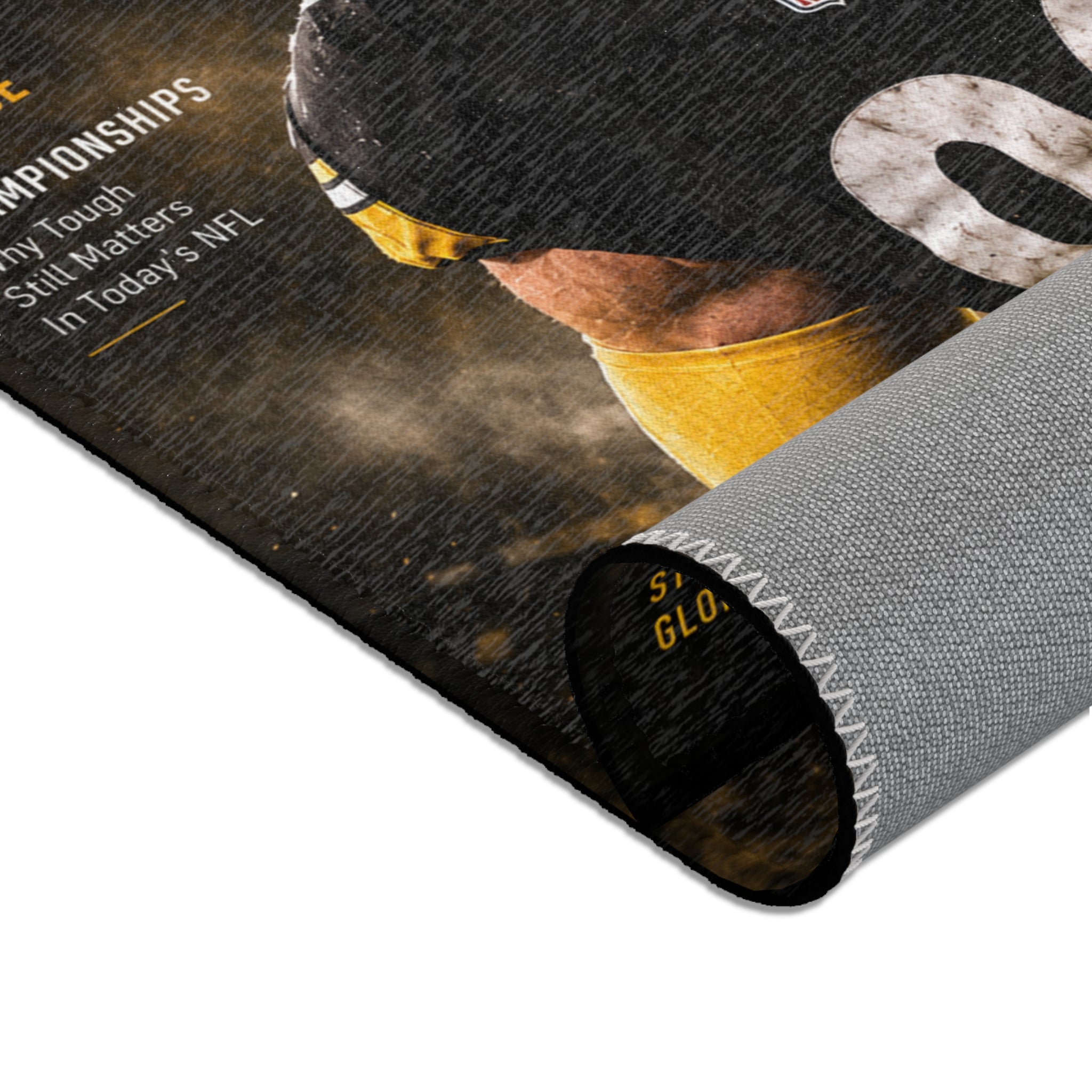 T.J. Watt Sports Illustrated Cover Area Rug — Pittsburgh Steelers Football Decor