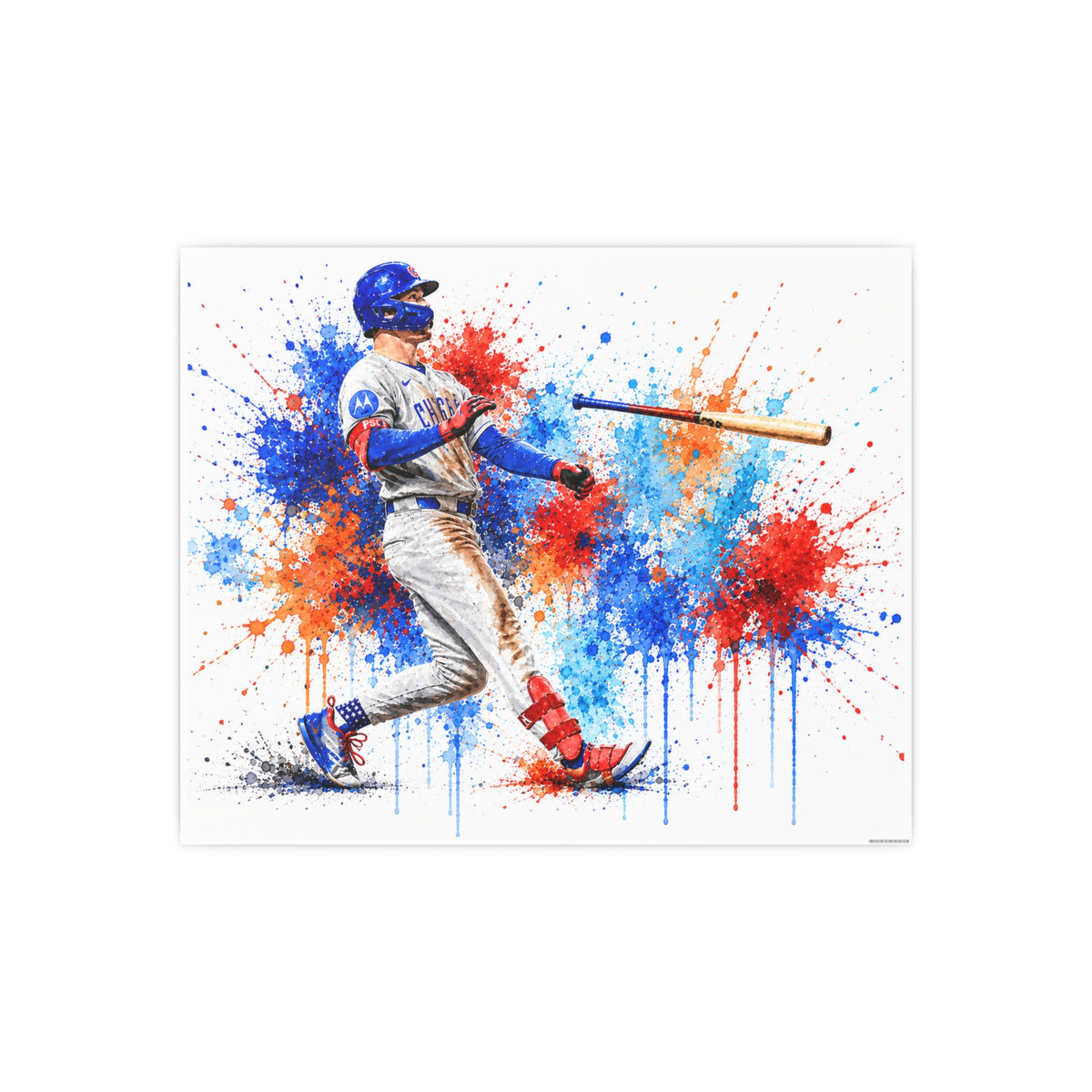 Color Splash Baseball Player Photo Art Poster