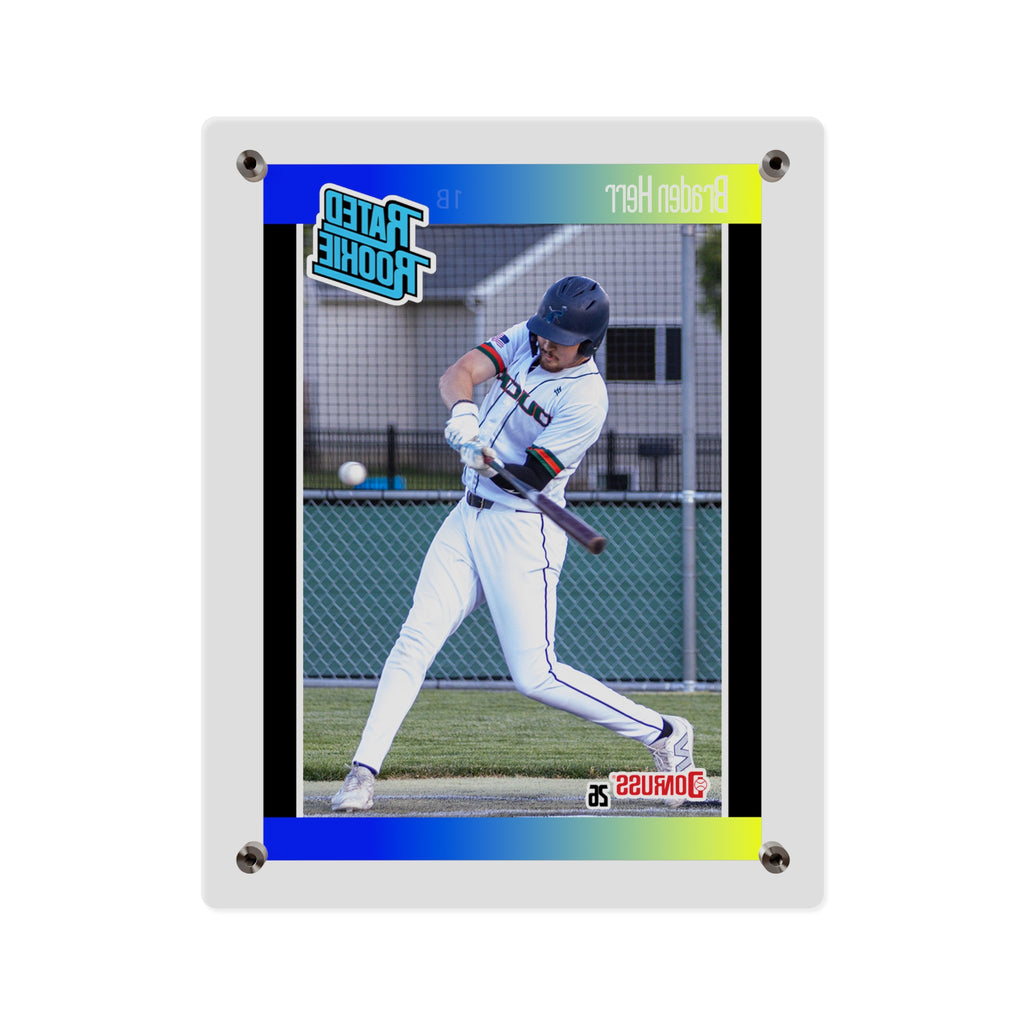 Baseball Player Acrylic Wall Art Panel — 'Rated Rookie' Sports Card Print