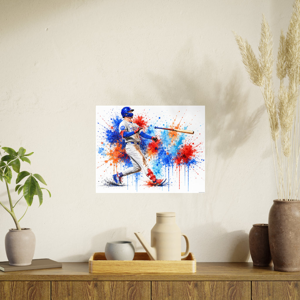 Color Splash Baseball Player Photo Art Poster